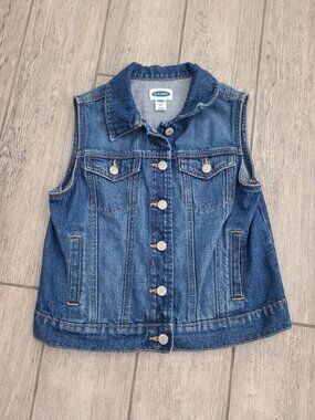 Old Navy Denim Vest Medium Wash Blue Size Girls Large 10-12 Plus
